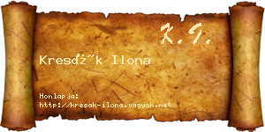 Kresák Ilona névjegykártya